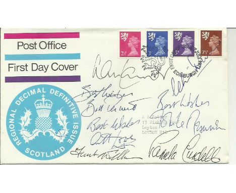 Dads Army 1971 GB Definitive FDC signed by Ian Lavender, Bill Pertwee, Arthur Lowe, Frank Williams, John Le Mesurier, Clive D