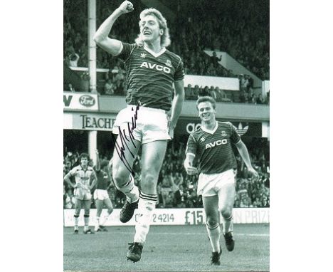 Frank McAvennie signed 16 x 12 inch Black and White football photo. Scottish former football striker best known as a player w