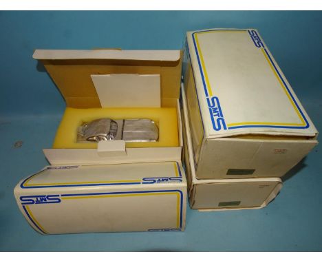 Three SMTS 1/24 scale white metal car kits, CL6 Jaguar E-type Coupe, (all boxed, boxes a/f, unchecked, appear complete), (3).