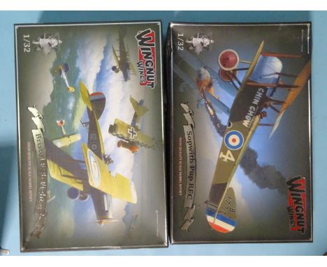 Wingnut Wings, two 1/32 scale plastic kits: Sopwith Pup RFC with three detail sets and Bristol F2b fighter, (all parts in sea