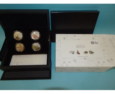 The Royal Mint "A Portrait of Britain" 2018, a presentation set of four silver proof £5 coins, in fitted case, certificate nu