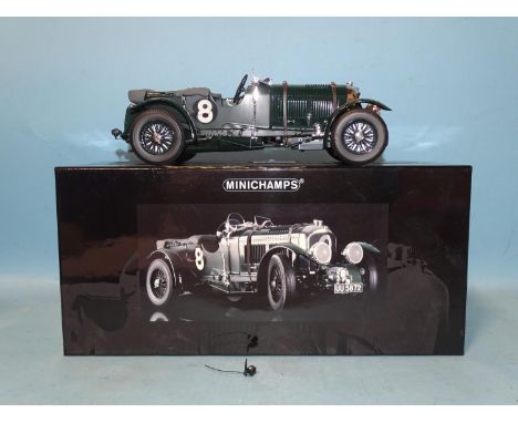 Minichamps, 1/18 scale Bentley 4.5L "Blower", (boxed, tail light detached but present). 