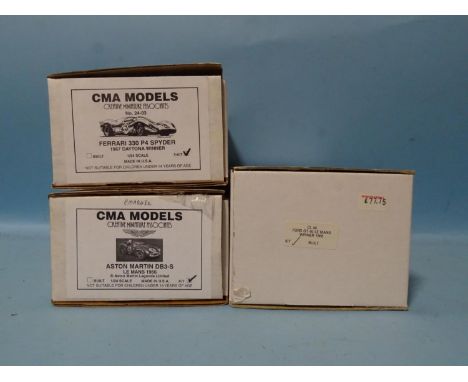 Unmarked, possibly SMTS, 1/24 scale model car kit CL40 Ford GT40 and CMA Models 1/24 scale Aston Martin DB3-S, (both appear c