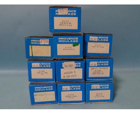 Provence Moulage, ten 1/43 scale resin and metal car kits,&nbsp;(all boxed, unchecked, appear complete), (10). 