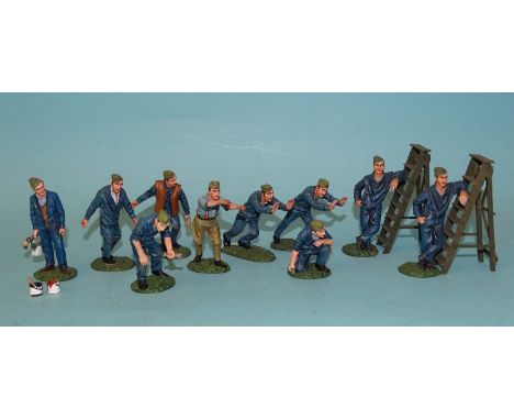 John Jenkins Designs,&nbsp;ten 1/30 scale WWI RFC/RAF figures, all ground crew, all unboxed, (10). 