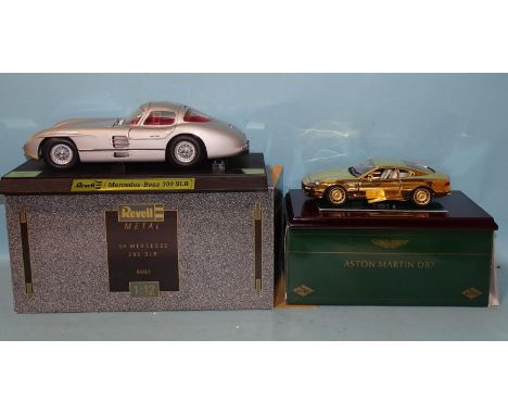 Guiloy, a 1:18 scale Aston Martin DB7 and a Revell 1:12 '54 Mercedes 300SLR, (both boxed with plinths, packing and documentat