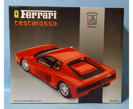 Pocher for Rivarossi, K51 1-8 scale model kit Ferrari Testarossa, (boxed, factory sealed). 