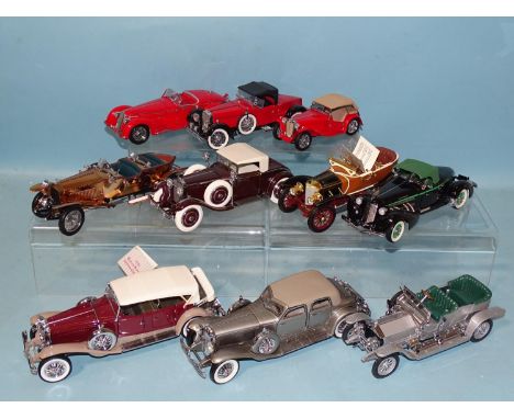 Franklin Mint, ten 1/24 scale vintage car models, (all with tags, no boxes), (10). 