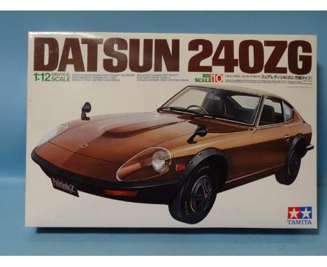 Tamiya, 1/12 scale plastic car kit Datsun 240ZG, (boxed, unchecked, appears complete). 