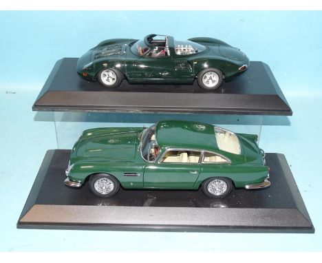 Auto Art, 1/18 scale Jaguar XJ13 and an Aston Martin DB5, (both with display cases), (2). 