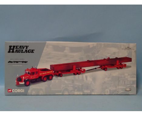 Corgi Heavy Haulage, 18004, 1/50 scale Siddle C Cook Scammell Contractor, two Dyson Trailers and Crane Girder Load, (boxed). 