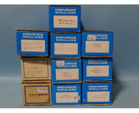Provence Moulage, ten 1/43 scale resin and metal car kits, (boxed, unchecked, appear complete), (10). 