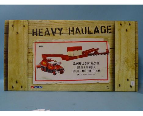 Corgi Heavy Haulage: CC12307 Scammell Contractor, Girder Trailer, Bogies and Crate Load, 1/50 scale, limited-edition, (boxed)