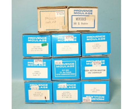 Provence Moulage, eleven 1/43 scale resin and metal car kits,&nbsp;(all boxed, unchecked, appear complete), (11). 