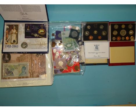 Westminster, a 2003 Coronation Jubilee silver proof first day cover, ten other coin or note first day covers from the British