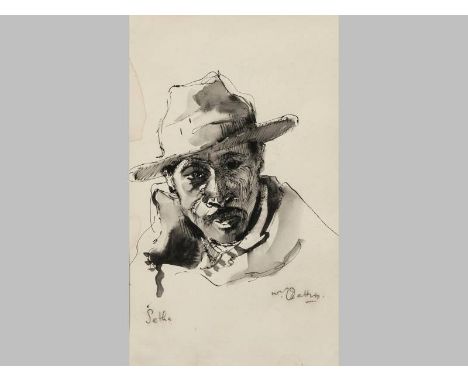 WALTER WHALL BATTISS (1906 - 1982), SETHA, lithograph on paper, signed and titled in pencil, 23.5 by 14cm.