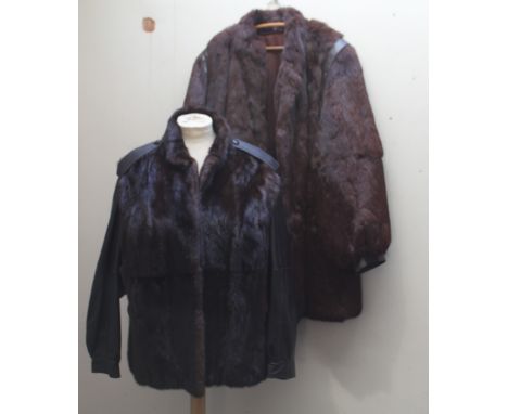 A VINTAGE LADIES MINK AND LEATHER JACKET BY FAULKES OF EDGBASTON, together with two other ladies vintage fur coats (3)