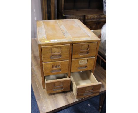 A VINTAGE OFFICE SIX DRAWER FILING CABINET&nbsp;&nbsp;H-40 CM W-42 CM