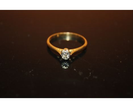 AN 18CT GOLD ILLUSION SET DIAMOND SOLITAIRE RING SIZE O APPROX WEIGHT -2.2G