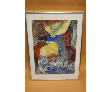 GERARD FITREMANN - A FRAMED AND GLAZED SIGNED LIMITED EDITION PRINT ENTITLED 'LE GONDOLIER' 79/90 SIZE INC FRAME - 95CM X 71C