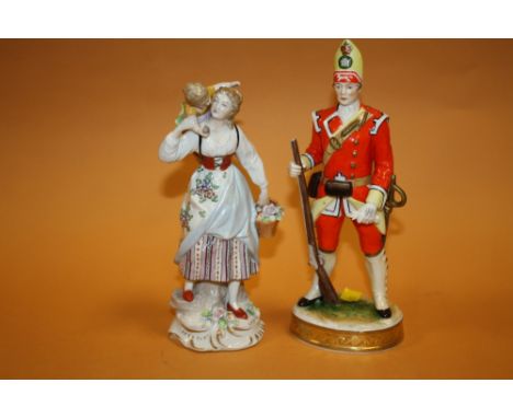 TWO CONTINENTAL STYLE CERAMIC FIGURES 