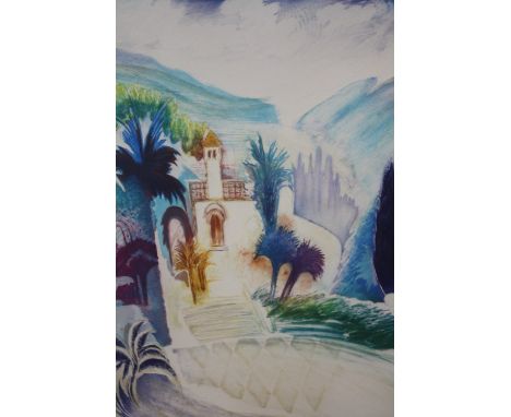 P EASTHAM - A SERIGRAPH PRINT ENTITLED 'SINTRA GARDENS IV' 129/250 - SIZE - 76.5CM X 58CM