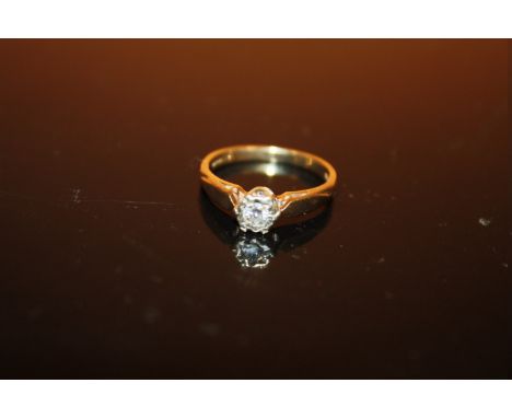 A HALLMARKED 9 CARAT GOLD ILLUSION SET DIAMOND RING SIZE J 1/2 APPROX WEIGHT -2G