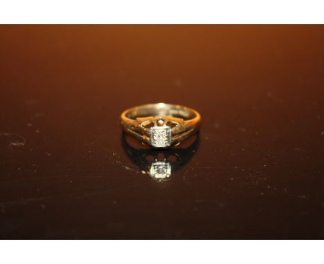 A 9CT GOLD AND DIAMOND RING SIZE P APPROX WEIGHT -2.5G