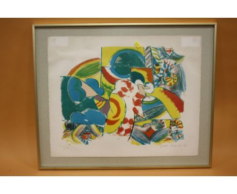YASSE TABUCHI - A FRAMED AND GLAZED SIGNED LIMITED EDITION PRINT ENTITLED 'PAR LA FENETRE' 5/90 SIZE 67CM X 54.5CM 