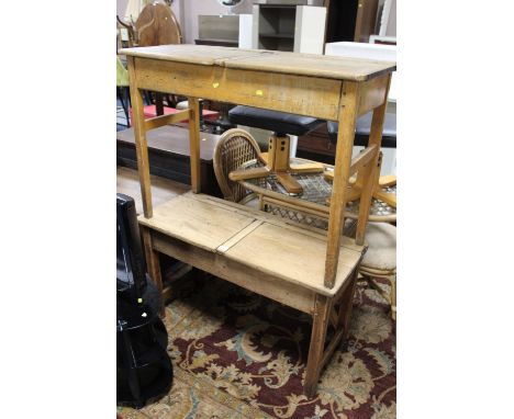 TWO VINTAGE SCHOOL DESKS W-102 CM