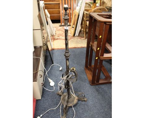 A VINTAGE METAL LAMP STANDARD