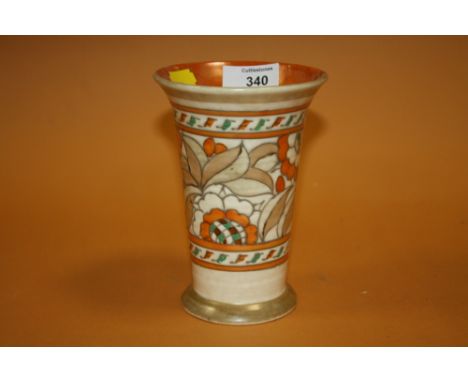 A CHARLOTTE RHEAD FOR CROWN DUCAL CERAMIC VASE H - 15CM