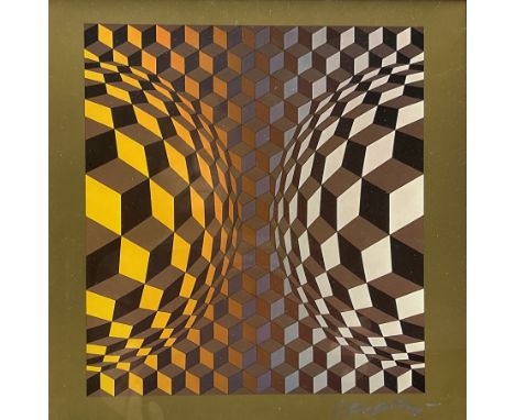 Victor Vasarely (Hungarian/French 1908-1997): 'Globe Half', screenprint signed in metallic pen pub. 'Structures Universelles 