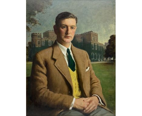 Frederick (Fred) William Elwell RA (British 1870-1958): 'Lt. Col. Norman R Grimston DSO', half length portrait with the famil