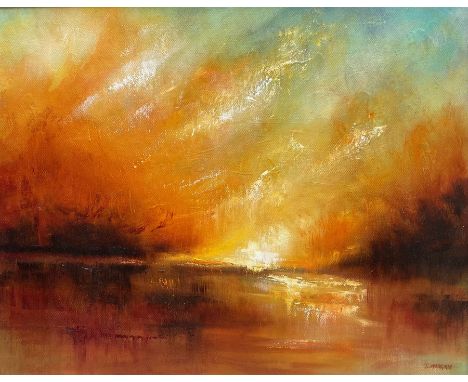 Shannon Morgan (USA 1966-): 'Light on the River York', oil on artist's board signed, titled verso 40cm x 50cmNotes: Shannon w