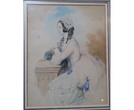 Emily Scott (fl. 1826-1855)/Portrait of Mrs G St John Mildmay/pencil and watercolour, 27cm x 21cm/Provenance: Ruskin Gallery