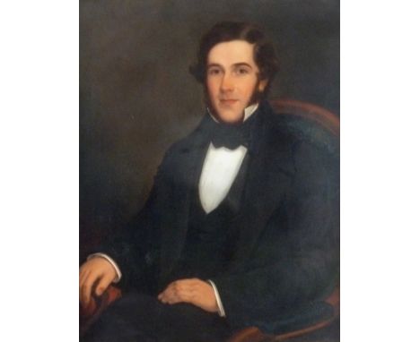 English school mid 19th Century/A Seated Gentleman/half length portrait/oil on canvas, 88cm x 68cm