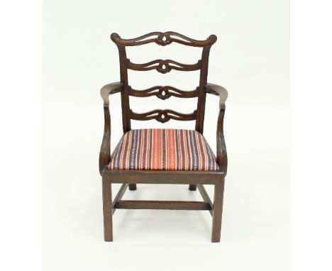 A child's George III style ladder back open armchair