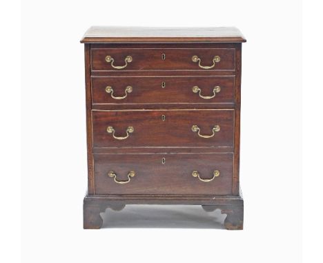 A late 18th Century commode with false four-drawer front on bracket feet, 61cm wide