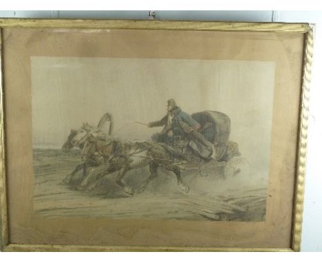 Coroniel/Russian Sled and Cart/a pair/chromolithograph, 44cm x 64cm/After George Morland/Farmstead/a pair/coloured engraving,