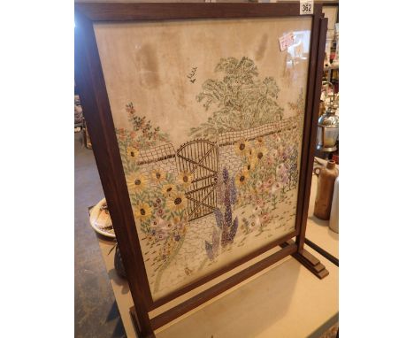 Vintage embroidered firescreen