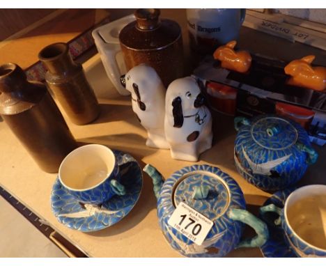 Shelf of mixed ceramics 