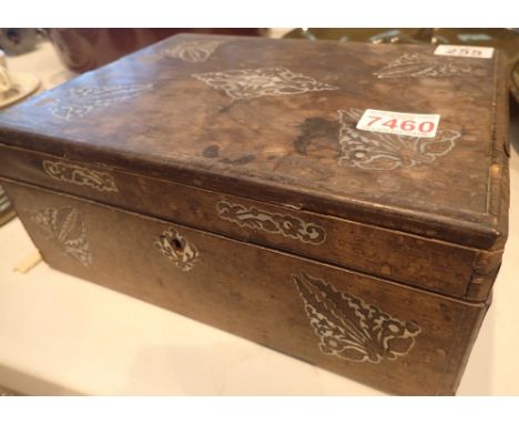 Walnut box inlaid with mother of pearl