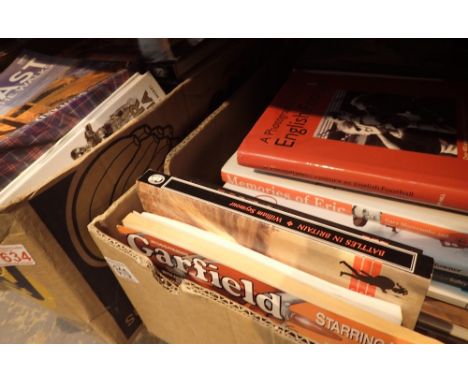 Shelf of mixed paper and hardback books