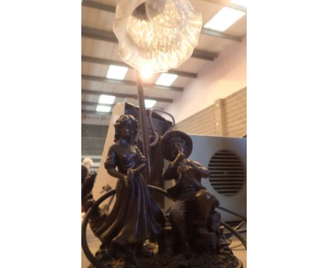 Boy and girl figured desk lamp