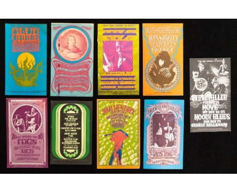 LOT OF 9 Original Russ Gibb Postcards ( Handbills / Flyers ) All original late 60s in good condition - each card has a little