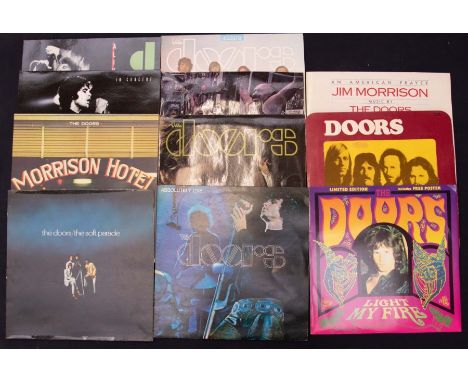 THE DOORS Collection of 11 vinyl LP records including 1 x 12 inch, Light my Fire with Poster. Plus LA Woman, An American Pray