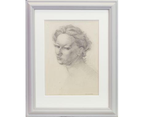 * WILLIAM DRUMMOND BONE ARSA RSW (SCOTTISH 1907 - 1979), PORTRAIT OF HELEN DRUMMOND BONE pencil on paper, signed and inscribe