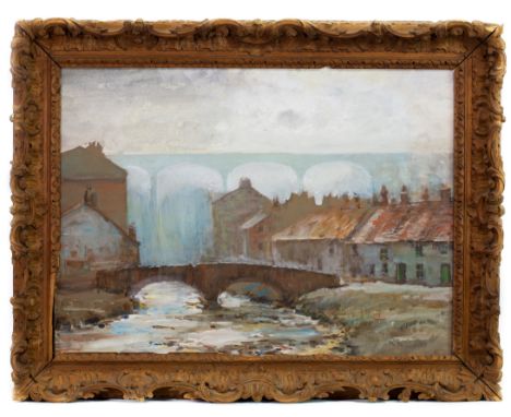 * ROBERT ERNEST MCEUNE (1876–1952), CHESTER LE STREET oil on panel, inscribed on label verso 41cm x 58cm Framed Labels verso: