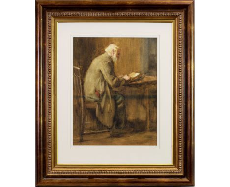JOHN RENNIE MACKENZIE HOUSTON RSW (SCOTTISH 1856-1932), PORTRAIT OF AN ELDERLY GENTLEMAN watercolour on paper, signed 35cm x 